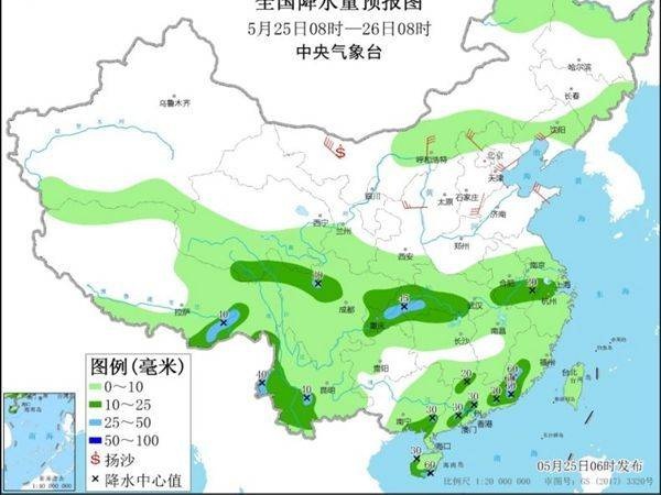 26日南方强降雨再起，华北等地昼夜温差超10℃