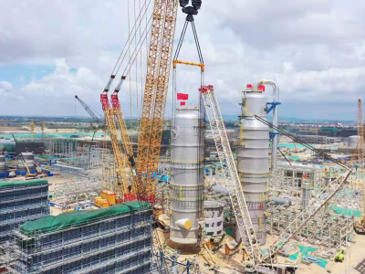 3天完成“超限双塔”吊装 ，中石油广东石化这个重大项目在揭阳再传捷报