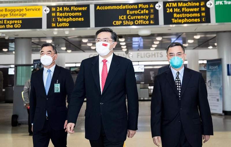 驻美国大使秦刚抵美履新