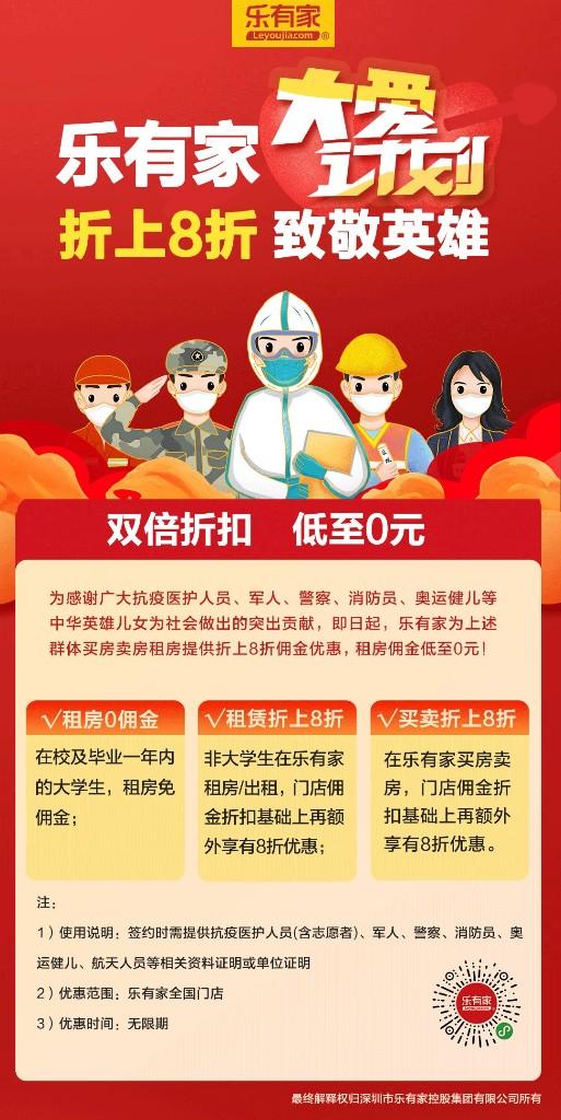 他们值得！乐有家“大爱计划”折上8折致敬英雄儿女！