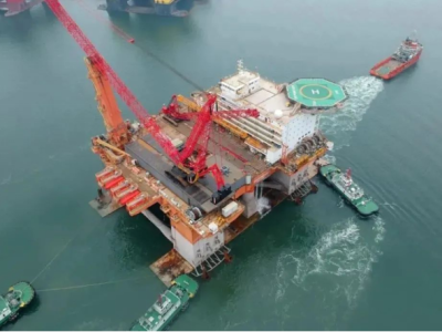 中集来福士完成第三座海上风电安装平台改造，将前往江苏海域作业