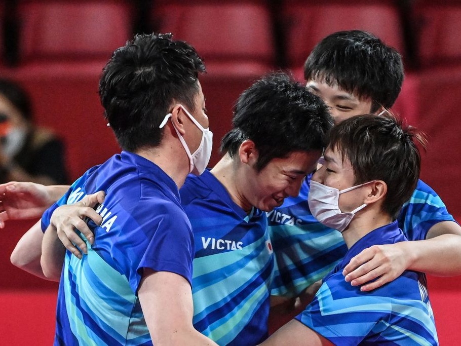 日本队3-1战胜韩国队，获得奥运乒乓球男子团体铜牌